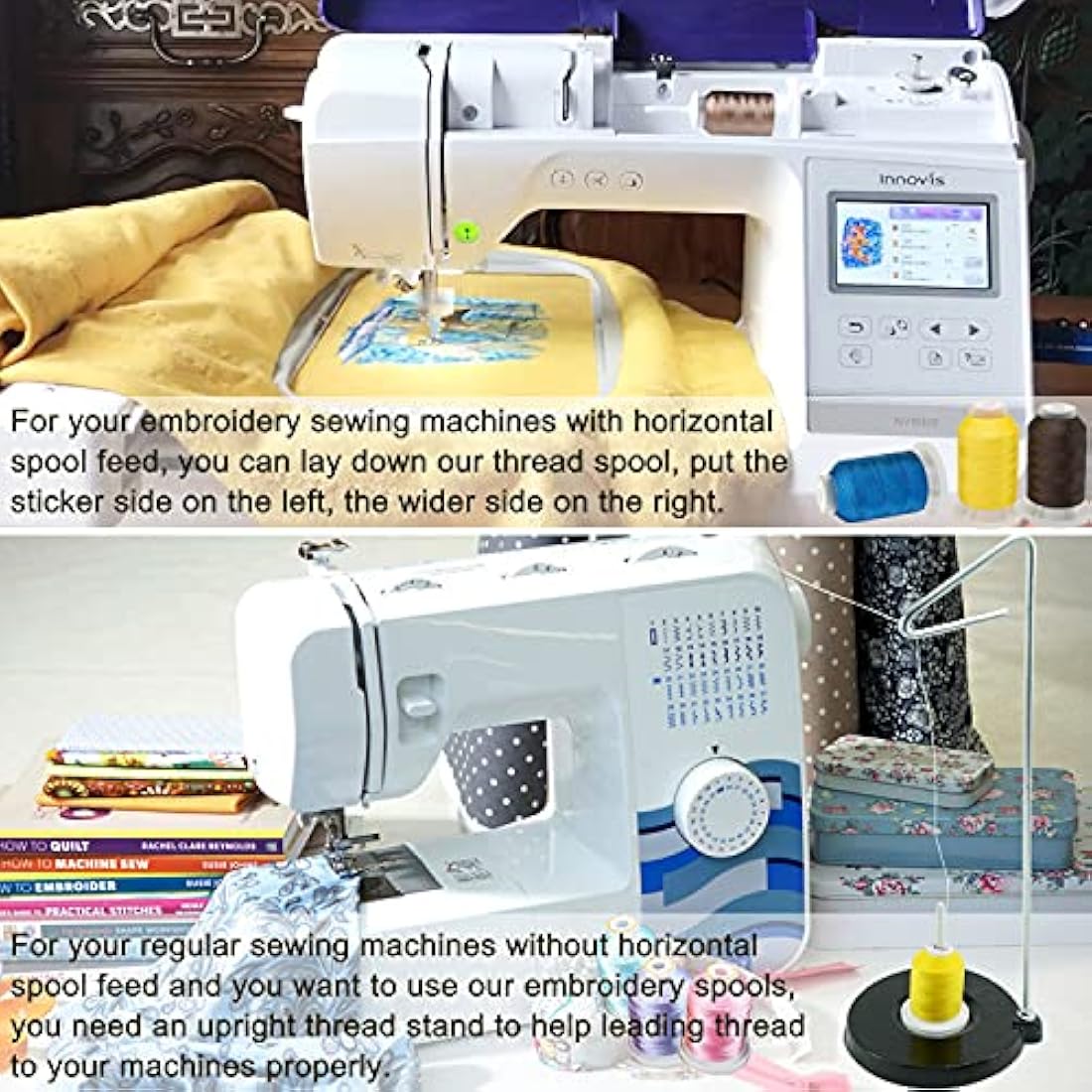 New brothread 63 Brother Colours Polyester Machine Embroidery Thread Kit 500M (550Y) Each Spool for Brother Babylock Janome Singer Pfaff Husqvarna Bernina Embroidery and Sewing Machines