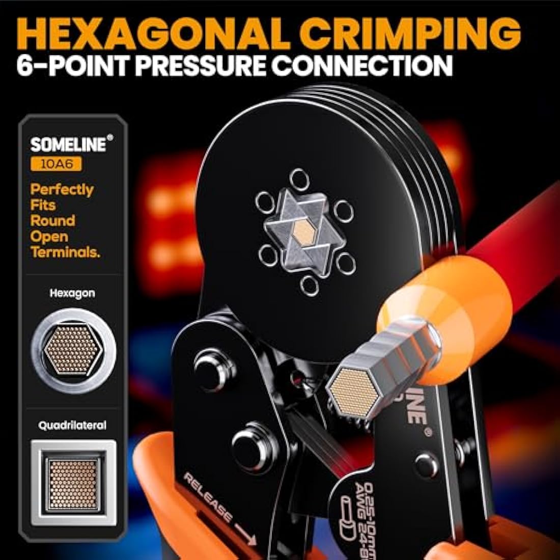 SOMELINE Crimping Tools Set with 21 Types of Ferrules - Hexagonal Ferrule Pliers 0.25-10mm²(AWG 24-8) I Electricians Tools, Crimper, Crimping Pliers, Wire Crimping Tool, Crimping Tool