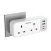 Double Plug Adaptor UK with 4 USB(2 USB C), TESSAN 2 Way Multi Plug Extension Socket, 13A Fuse UK Multiplug Adapter Power Extender for Home, Kitchen,