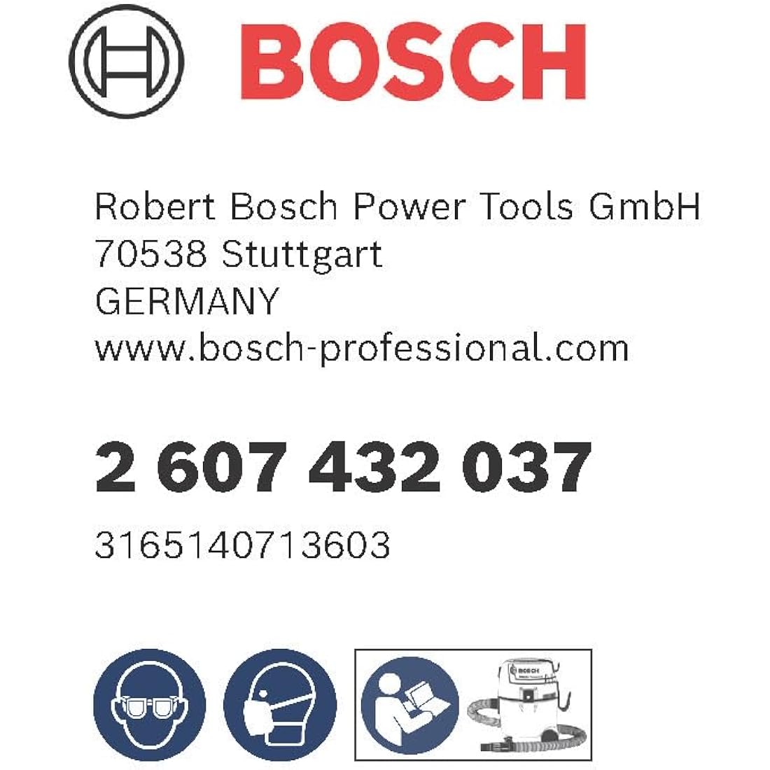 Bosch 5x Fleece Filter Bag (replacement bag for GAS 35 L AFC/ L SFC+/M AFC Professional, for Dry Vacuuming, Accessories for Dust Extractors)