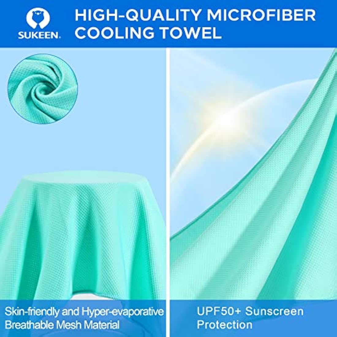 Sukeen Cooling Towel 20 Pack (40"x12") Ice Towel,Bulk Breathable Chilly Twoles,Microfiber Towel for Neck Face for Yoga,Sport,Running,Gym,Workout,Camping,Fitness,Travel & More Activities