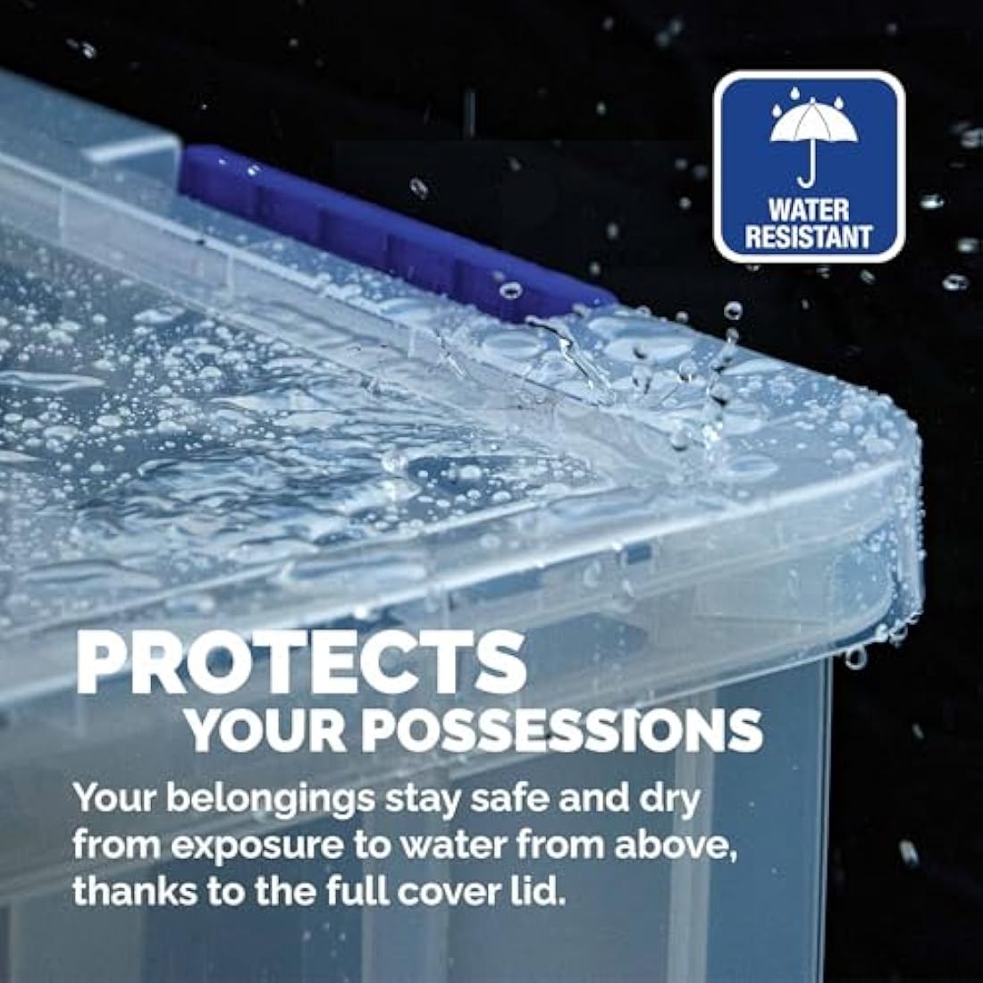 BANKERS BOX 70L Plastic Storage Box with Lids, ProStore Super Strong Stackable Plastic Storage Boxes (30 x 48 x 38.5cm), Clear