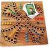 TOC 4 COLOUR BOARD GAME - TOCK. From 2 to 4 players from 7 yo, family strategy board game in eco-friendly solid wood - CE standards. Brand : le Délirant®, easy to store with reclosable board.