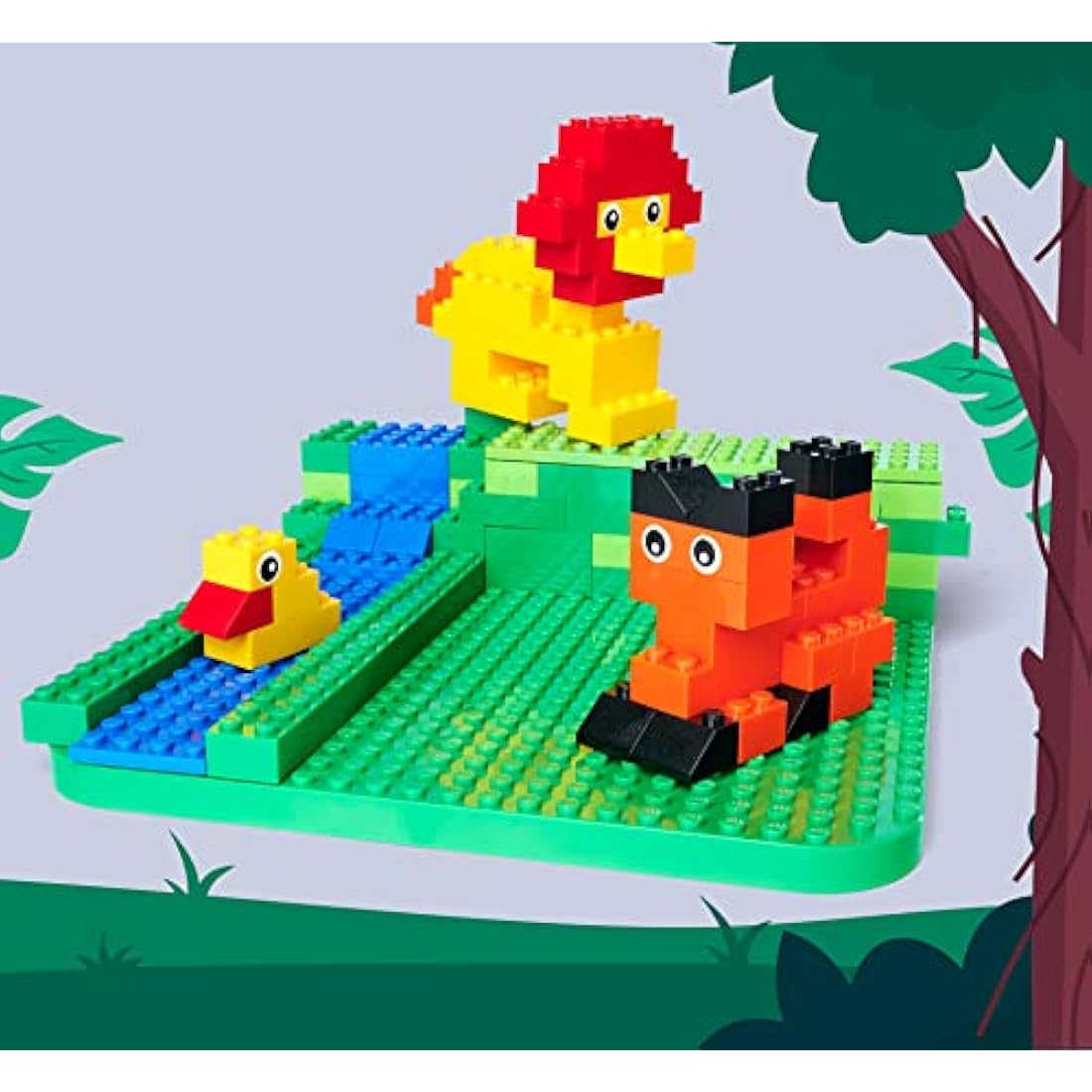 Simba 104114519 Blox 500 Building Blocks in Bucket, for Children from 3 Years, Various Stones, 16 Windows, 4 Doors, with Base Plate, Fully Compatible, Assorted Colours