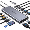 USB C Docking Station Dual Monitor, Laptop Docking Station USBC Hub to Displayport, 2 HDMI, 10Gb USB-C, Ethernet, 4 USB, PD, SD/TF for Dell, Hp, Surface,MacBook Laptops