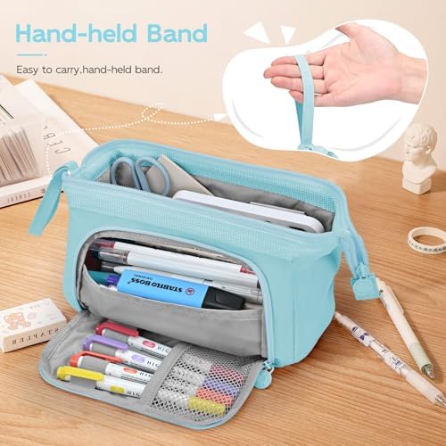 Mamowla Large Pencil Cases for Girls Super Big Pencil Case for Women Zipper Smoothy Pen Case Pouch Holder Stationery Organizer Duarable School Pencil Cases