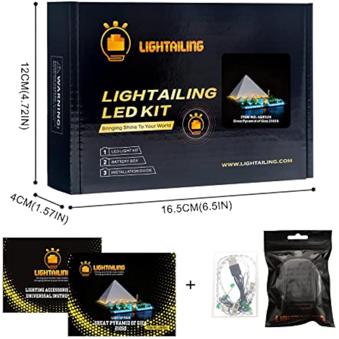 LIGHTAILING Light for Lego-21058 Great Pyramid of Giza - Led Lighting Kit Compatible with Lego Building Blocks Model - NOT Included The Model Set