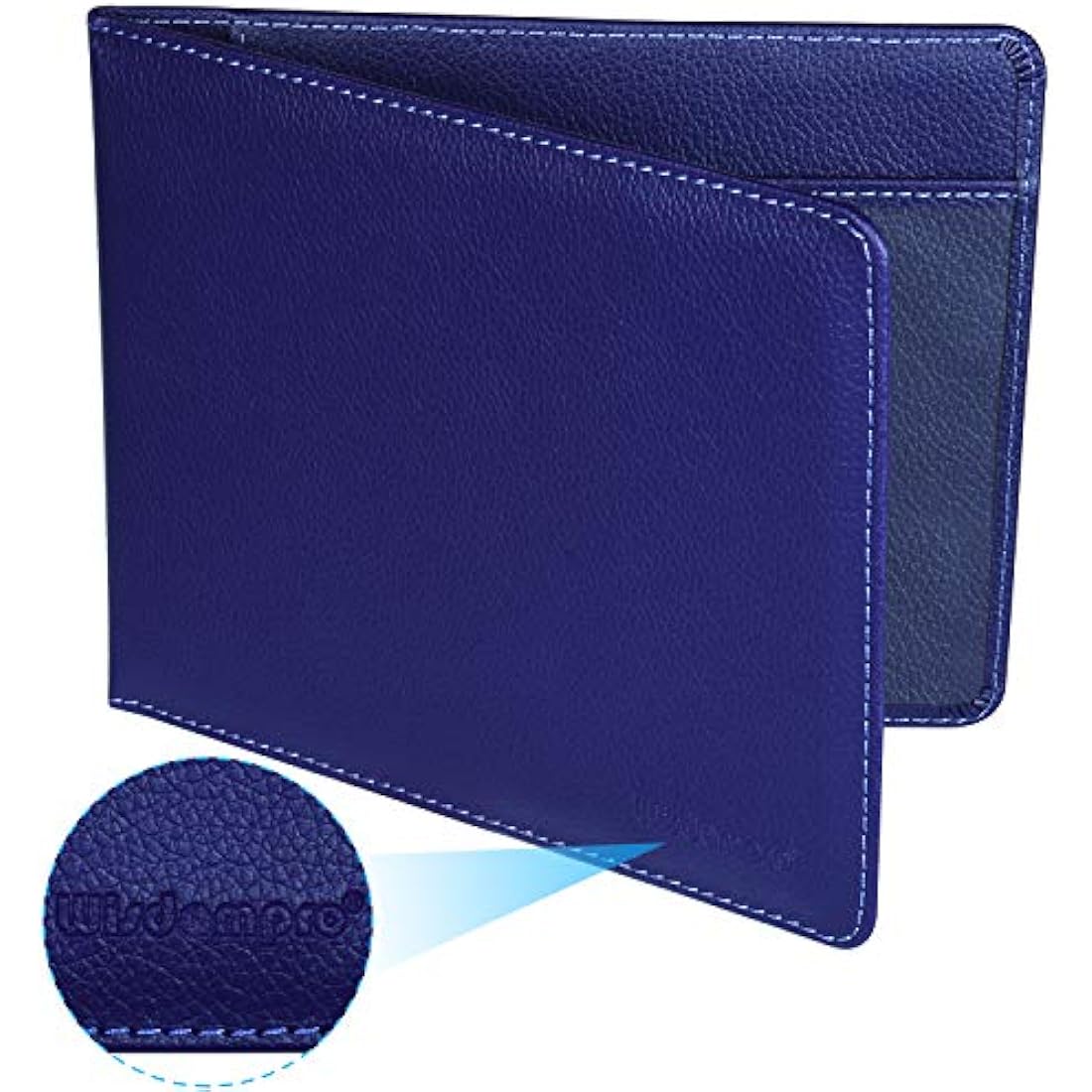 Wisdompro PU Leather Disabled Blue Badge and Timer Holder Wallet Protector Disability Parking Permit Discreet Cover Hologram Safe - Blue