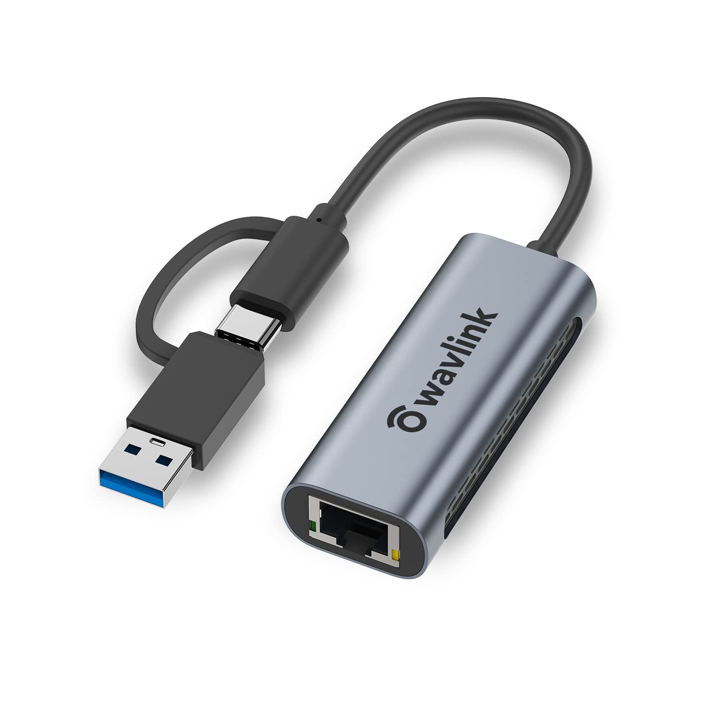 WAVLINK Ethernet Adapter, USB3.0/USB C 2.5G RJ45 Ethernet Adapter with 2500Mbps, USB C Thunderbolt 3 LAN Network Adapter compatible for Mac OS,
