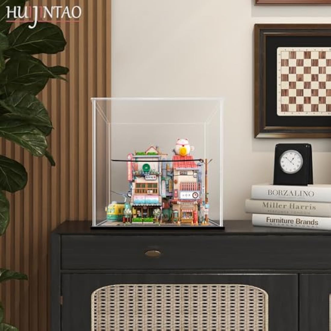 HUIJINTAO Clear Acrylic Display Case Countertop Box Cube Organizer Stand Dustproof Protection Showcase for Action Figures/Toys/Collectibles(11x11x11inch;28x28x28cm)