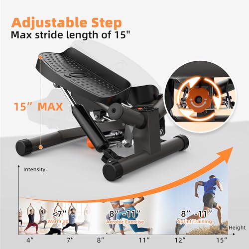 Niceday Twist Steppers for Exercise Workout, Mini Stepper with Resistance Bands, Stepper Machine for Home, Step Machine Exerciser with LCD Monitor,