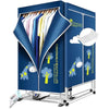 Heated Clothes Airer, 1500W-1.7 Meters Height Electric Dryer (Anion) With Remote Control, 2-Tier Foldable With 240 Mins Timer, Cover for Indoor, Apartment