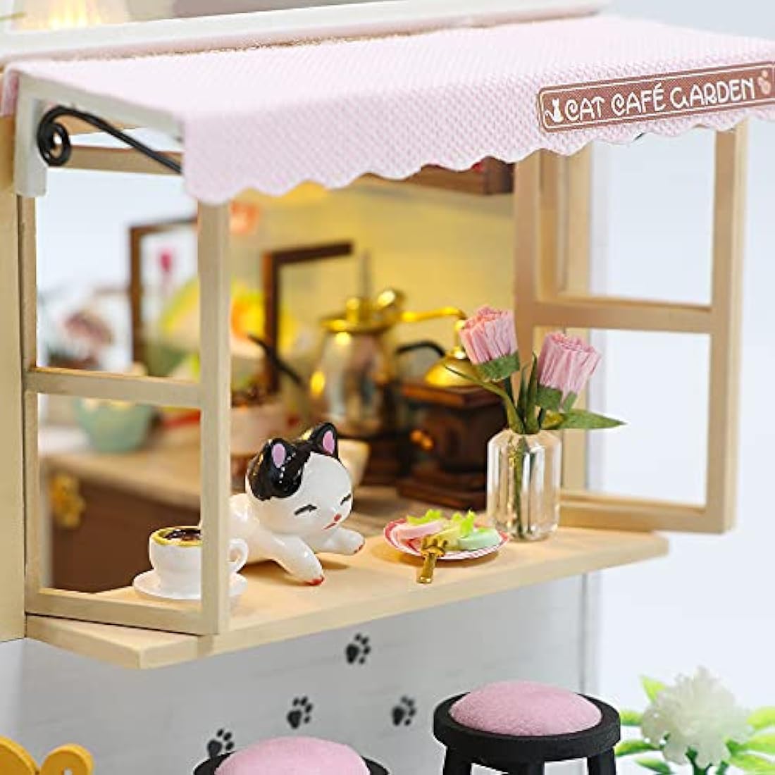CUTEBEE Miniature with Dollhouse Furniture, DIY kit Wooden Dollhouse As well as dust and, 1:24 Creative Room for Valentine's Day Gift Idea M2111