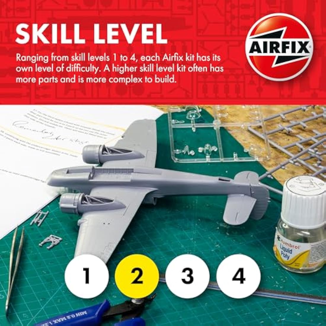 Airfix Hanging Model Aircraft Kits - BAE Harrier GR.9A Model Building Set, 1:72 Scale Model Plane Kit for Adults & Kids 8+ - Aircraft Models Military Gifts for Men to Build, Skill Lvl. 2