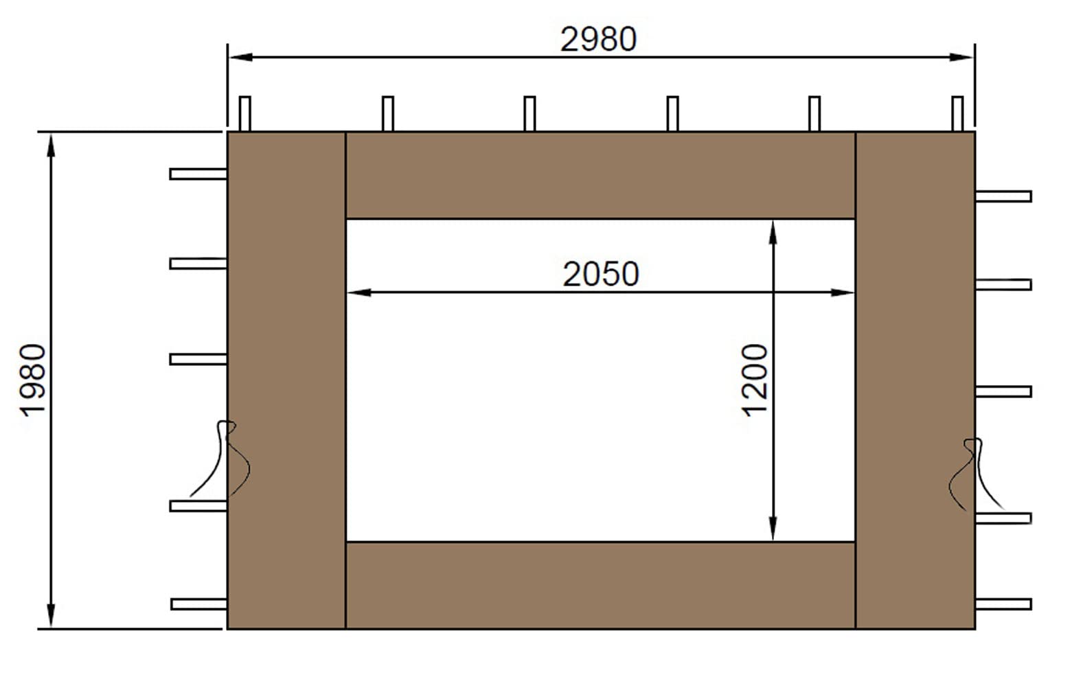Quick-Star 2 Side Panels with PE Window for Gazebos 3 x 3 m Side Wall Sand