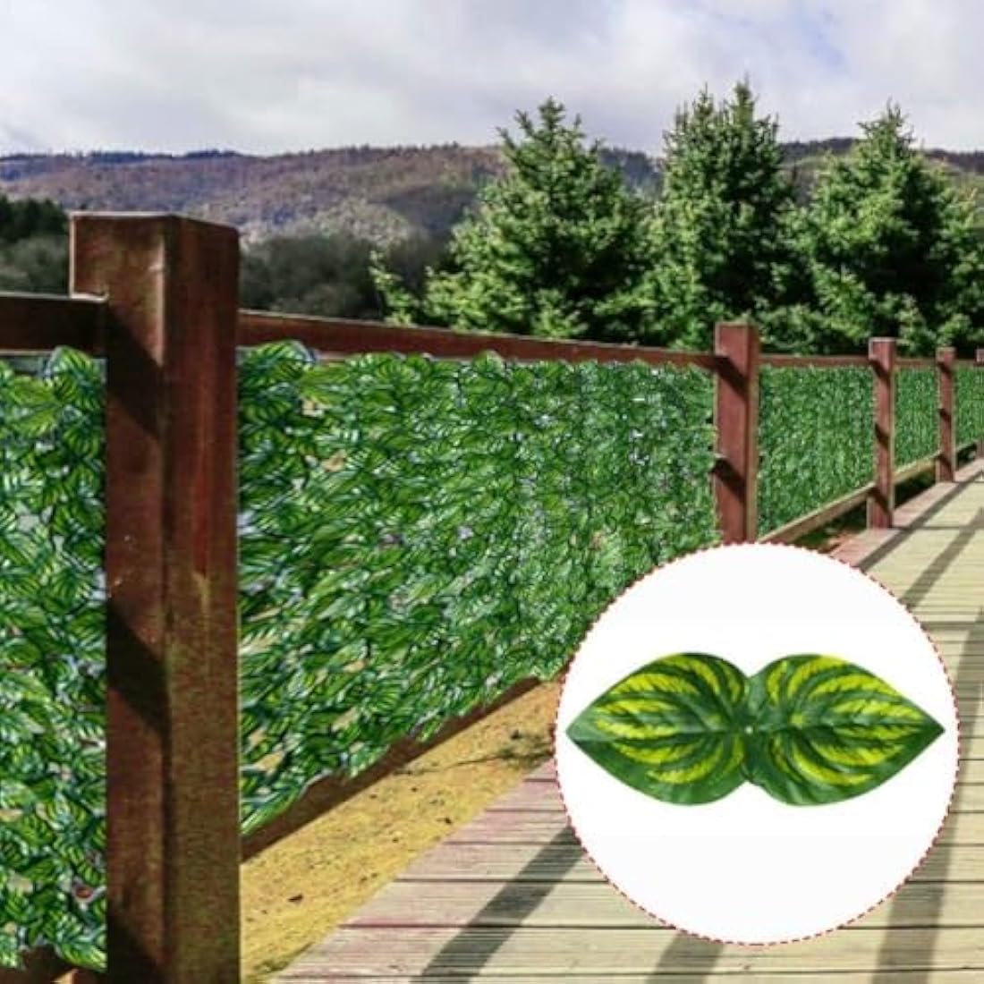 REOVE Artificial Ivy Privacy Fence, Green Plastic Leaf Fence Panels Artificial Leaf Screen Hedge Privacy Fence Roll Wall Landscaping for Outdoor Decor, Garden