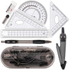 Maths Set Geometry Set Muscccm Compass Set 8 Pieces School Supplies Drawing Compass Protractor Set Rulers for Student in Carry Case