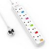 Mscien Multi Scokets Extension Lead Individually Switched 5 Way Surge Protected Power Strip Wall Mountable Extension Cord 1.8M (Including Main