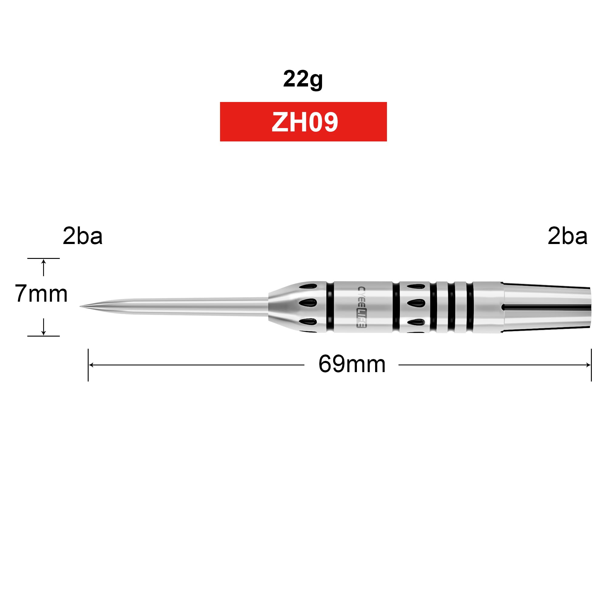 CyeeLife 20g Tungsten Steel Dart Barrels 90% 2BA