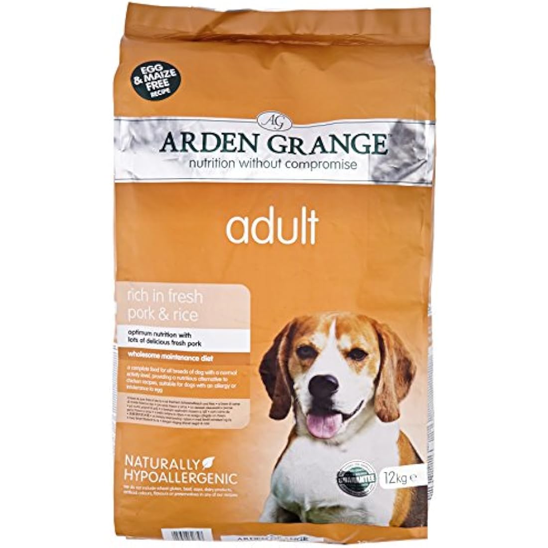 Arden Grange Adult Dry Dog Food Rich in Pork and Rice, 12 kg