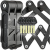 FoldyLock Compact Folding Bike Locks - Set of 2 Matching Bike Locks with 6 Identical Keys - Patented Lightweight Heavy Duty Anti Theft with Carrying Cases for Bicycles and E-Bikes - 85 cm