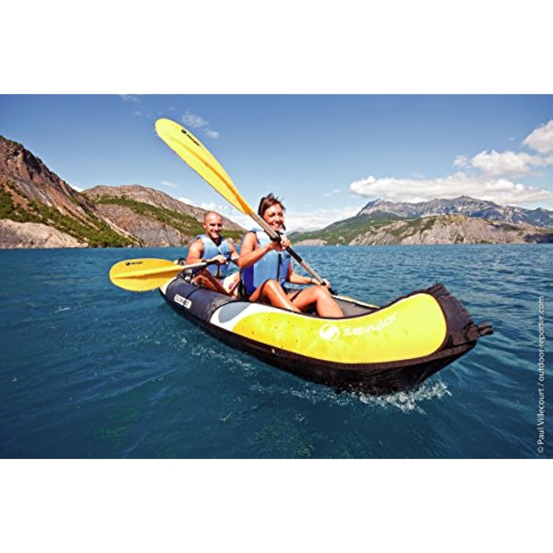Sevylor Colorado Inflatable Kayak, Two Person, Sea Kayak with Bag, Stable and Comfortable, Ideal for Lakes or Sea Shores