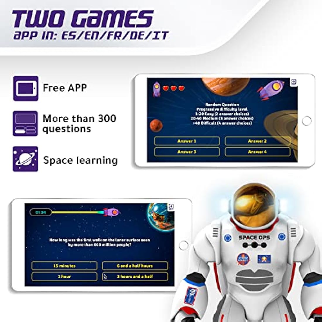Xtrem Bots - Charlie The Astronaut Robot Toy | Toy Robots | Programmable Up To 200 Actions And Remote Control Robot | Robots For Kids | Boys Toys Age 5 Or Older | 5 Year Old Boy Gifts | Stem