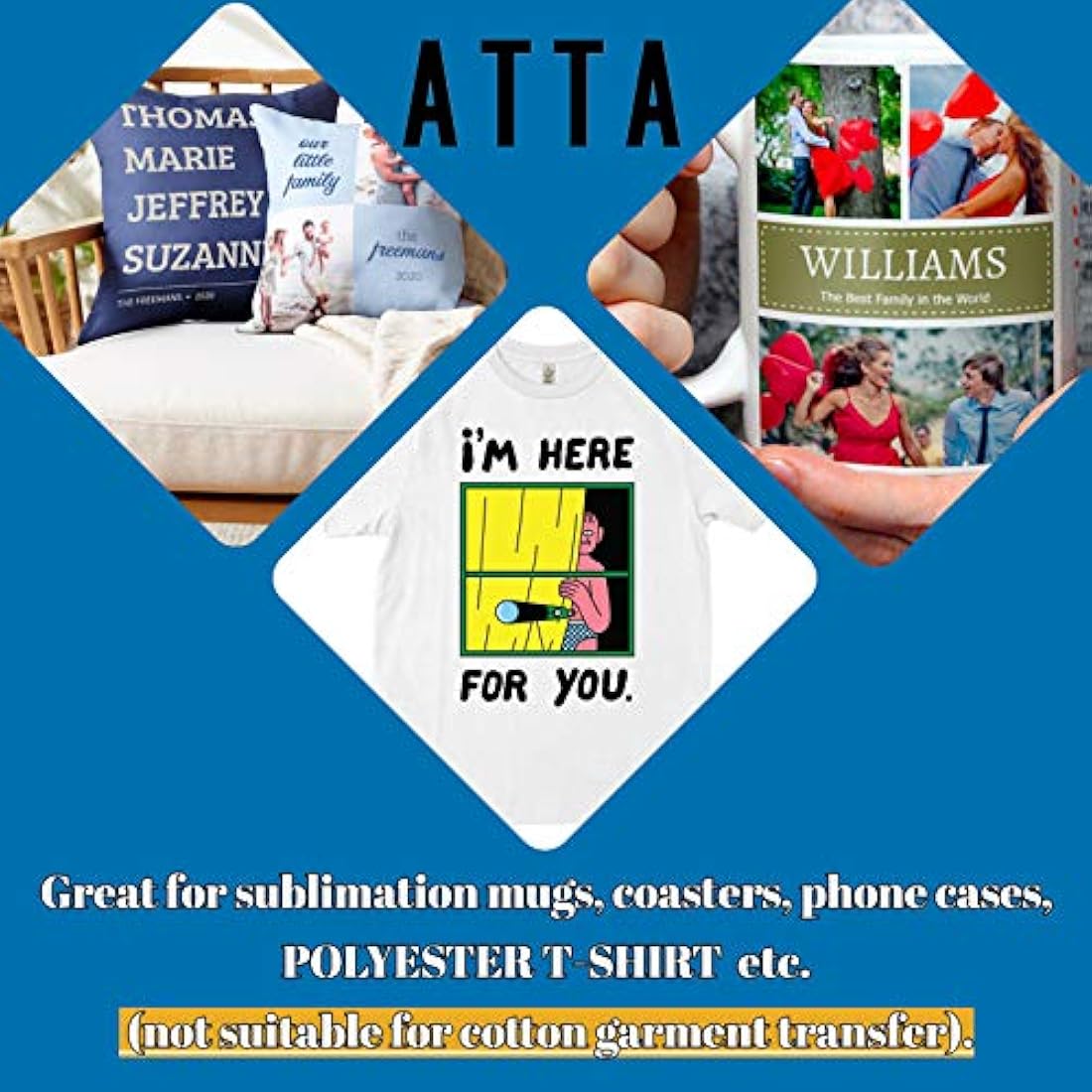 ATTA 5 Pack Sublimation Ink SG400 SG800 High Yield Heat Transfer Sublimation Ink Cartridges Compatible with Sawgrass Virtuoso SG400 SG800 Printer Ink(2 Black,1 Cyan,1 Magenta,1 Yellow)
