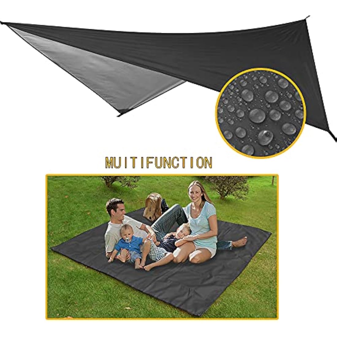 Camping Hammock Set, Single Double Hammock, Mosquito Net, Insect Net, Rainfly, High Strength Parachute Cloth Hammock. Suitable for outdoor, hiking, camping, travel