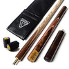 CUESOUL 57" Handcraft 3/4 Jointed Snooker Cue With Extension/Joint Protector Packed in Leatherette Cue Bag (D303)