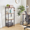 YMYNY Bookcase, 4 Tier Storage Rack, Plant Rack, Steel Frame, for Living Room, Office, Study, Hallway, Industrial Style, Rustic Brown and Black HBC004H