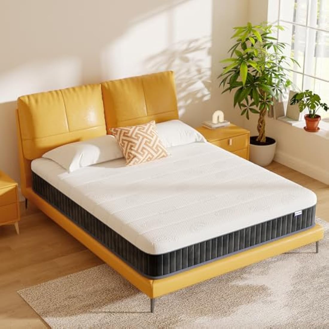 MOLPHIT Small Double Mattress, 10 Inch Hybrid Mattress with Breathable Foam and Individually Pocket Spring, Memory Foam Mattresses for Back Pain Relief, Medium Firm Mattresses in a Box, 120x190x25cm