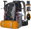 NUBILY Hiking Backpack 50L Waterproof Camping Backpack with Large Shoes Compartment and Wet Pocket Rucksack for Men Women Camping Backpack Lightweight Travel Backpack for Outdoor Sports