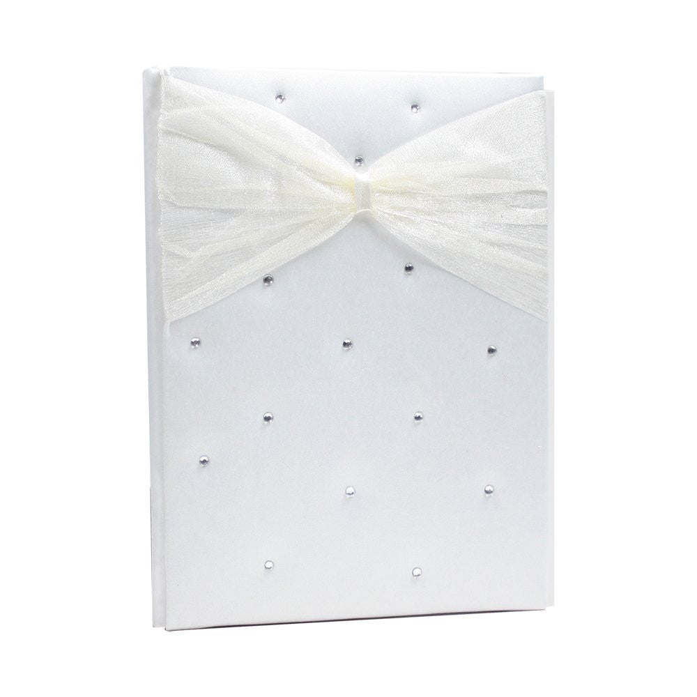 hearts entwined wedding planner (cream with silver diamontes) and cream ribbon