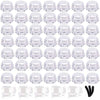 50 Pcs 5g Empty Cosmetics Container Pots Transparent Travel Plastic Jars Diamond Shape with Clear Screw Lids for Cream, Sample, Powder, Makeup Storage, Includes 3 Pack Mini Spatula by Yalbdopo