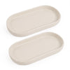Autumnlife Ceramic Bathroom Vanity Tray Set - 2 Pcs Bathroom Organizer Countertop Tray for Perfume, Jewelry, Small Kitchen Counter Soap Tray,
