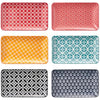 DOWAN Serving Platter Set of 6 - New Bone China Dessert Plates 20.5cm/8" - Small Dinner Plates for Appetizer, Sushi, Fruit, Salad, Cake - Microwave/Oven/Fridge/Dishwasher Safe - Vibrant Colors