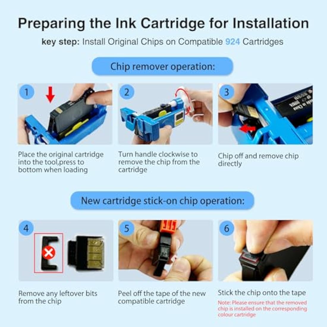 starink 924 Ink Cartridges Replacement for HP 924 for HP OfficeJet Pro 8120e OfficeJet Pro8122e 8124e 8125e 8132e 8134e 8135e 8130e 8138e 8139e All-in-One(No Chip, Black Cyan Yellow Magenta)