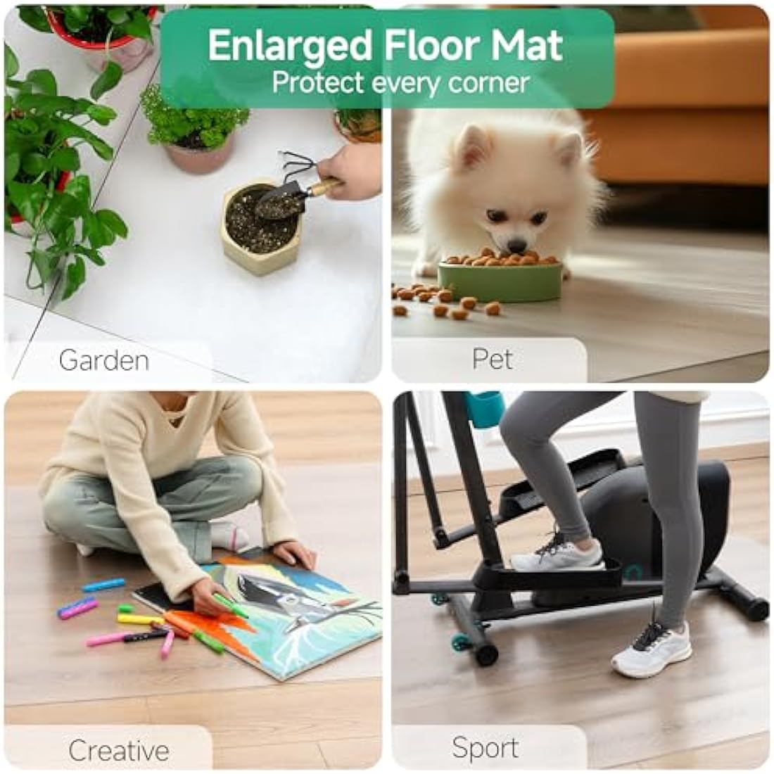 NATRKE Clear Office Chair Mat for Hard Floors, Large Transparent Desk Chair Mat PVC Computer Chair Floor Mat for Furniture Wooden Floor Protector for Home Office, BPA and Phthalate Free,120 x 150 cm