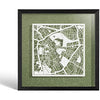 O3 DESIGN STUDIO Cambridge Paper Cut Map framed, White map, Black frame, 9x9 inches, Gift Boxed, 4 background color, self-changing, Paper Art