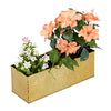 Relaxdays Window Box For Interior, Planter, Metal Cachepot For Flower- and Herb Pots, Rectangular Tub, Gold