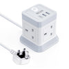 3M Extension Lead Cube With USB, BEVA 4 Gang Extension Socket With 3 USB Ports, Power Strip With Switch Multi Plug Extension with 3 Metre Long Cable