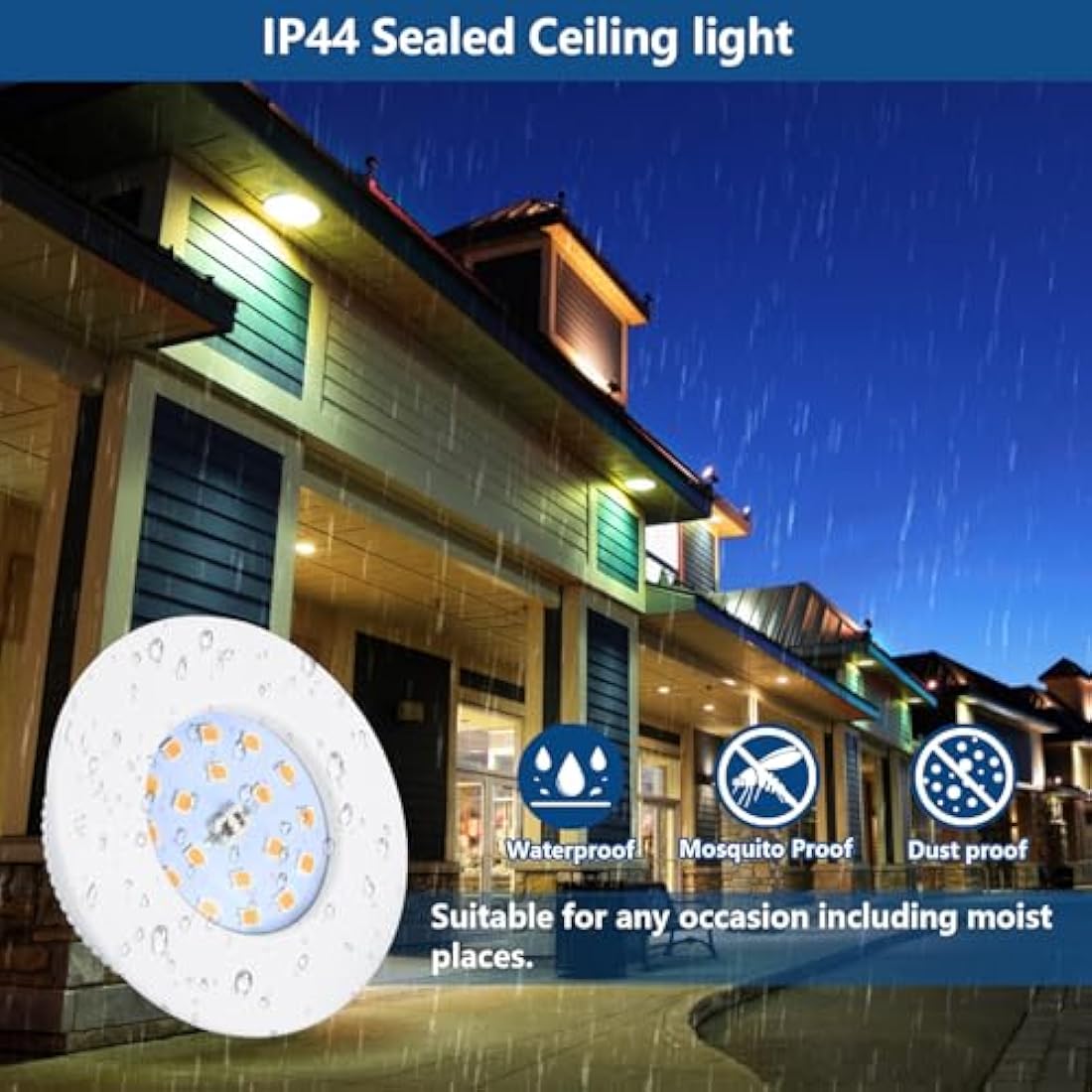 HiBay 6X 5W Recessed Ceiling Spot Lights Ultra Thin LED Spotlights Kitchen Bathroom Downlights Warm White 240V Down Light for 60-68mm Cutout Hole