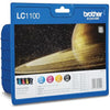 Brother LC-1100BK/LC-1100C/LC-1100M/LC-1100Y Inkjet Cartridges, Black/Cyan/Magenta/Yellow, Multi-Pack, Standard Yield, Includes 4 x Inkjet Cartridges, Brother Genuine Supplies