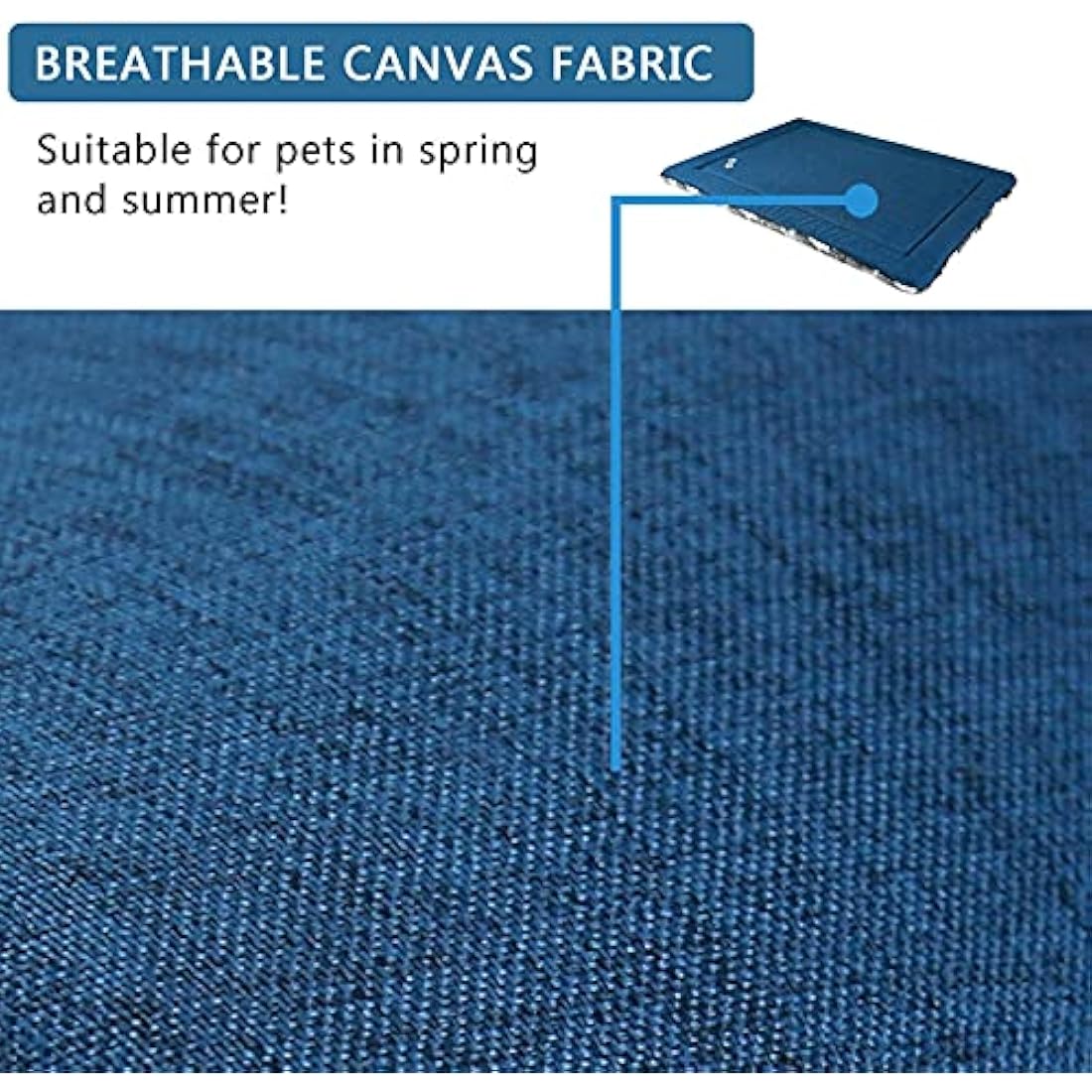 KROSER Dog Bed Mat Reversible Cool & Warm 137x84cm Crate Mat Machine Washable High Density Foam, Extra Large Dog Pad, Grey Blue