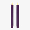 Luminara - Flameless Battery Operated Taper Candle - Purple - Pack of 2-1x9.75 - LED Flickering Flame - Realistic Safe for Home Kids and Pets