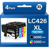 LC426XL LC426 XL Ink Cartridges 6000/5000 pages (High Yield) Multi Pack Compatible for Brother LC-426XLBK LC-426XLC LC-426XLM LC-426XLY Inkjet Cartridges