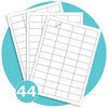 Triplast 50 x Multipurpose A4 Label Sheets - 44 Per Sheet (48 x 25mm Each) - Easy Peel White Labels Inkjet & Laser Printer - Address Labels, Shipping Labels, File Labels, DIY Stickers (TPA4L0440050)