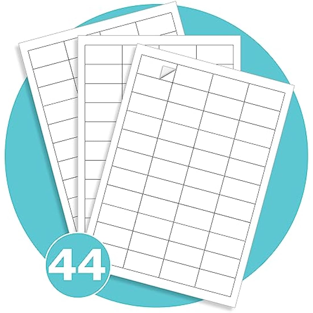 Triplast 100 x Multipurpose A4 Label Sheets - 44 Labels Per Sheet (48 x 25mm Each) - Easy Peel White Labels for Inkjet & Laser Printer - Address Labels, Shipping Labels, File Labels, DIY Stickers