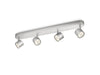 Philips MyLiving Star 4 Bar Spotlight Ceiling Light (Integrated 4 x 3 W LED Bulb) - Aluminium